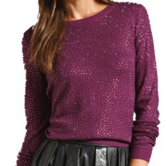 Alice Olivia Cena Rhinestone Sweater Xs 